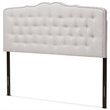 Baxton Studio Lucy Fabric Tufted Queen Headboard in Grayish Beige