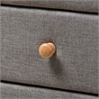 Baxton Studio Jonesy 2 Drawer Fabric Upholstered Nightstand in Gray