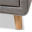 Baxton Studio Jonesy 2 Drawer Fabric Upholstered Nightstand in Gray