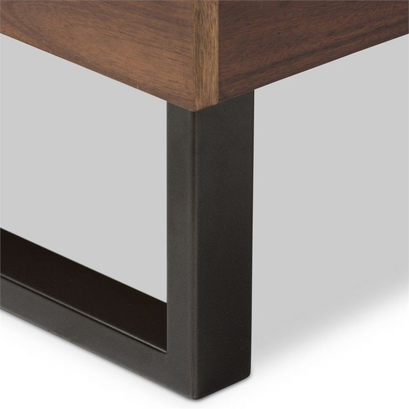 Baxton Studio Mitchell Tufted Queen Platform Bed in Beige and Brown