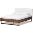 Baxton Studio Mitchell Faux Leather Queen Platform Bed in White