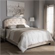 Baxton Studio Lexi Tufted Queen Low Profile Bed in Light Beige