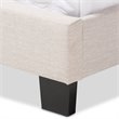 Baxton Studio Lexi Tufted King Low Profile Bed in Light Beige