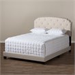 Baxton Studio Lexi Tufted King Low Profile Bed in Light Beige