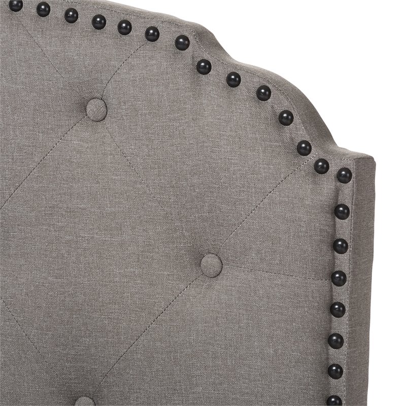 Baxton Studio Lexi Tufted Queen Low Profile Bed in Light Gray