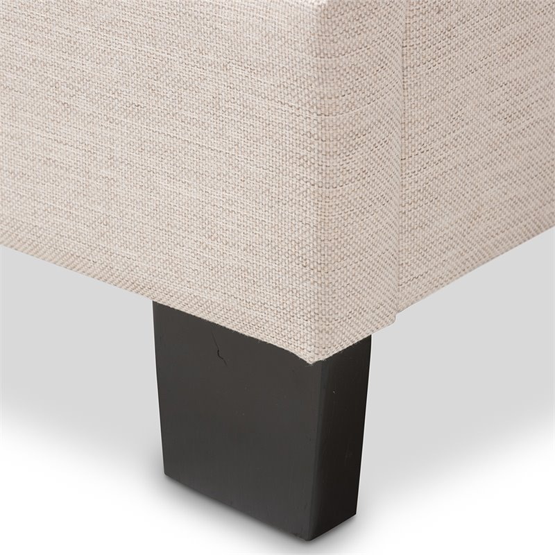 Baxton Studio Emerson Tufted Full Low Profile Bed in Light Beige