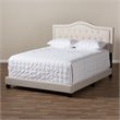 Baxton Studio Emerson Tufted Full Low Profile Bed in Light Beige