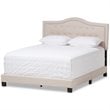 Baxton Studio Emerson Tufted King Low Profile Bed in Light Beige