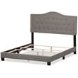 Baxton Studio Emerson Tufted Queen Low Profile Bed in Light Gray