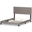 Baxton Studio Hampton Tufted Full Low Profile Bed in Light Gray