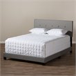 Baxton Studio Hampton Tufted Full Low Profile Bed in Light Gray