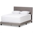 Baxton Studio Hampton Tufted Full Low Profile Bed in Light Gray