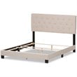 Baxton Studio Cassandra Tufted King Low Profile Bed in Light Beige