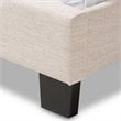 Baxton Studio Cassandra Tufted King Low Profile Bed in Light Beige
