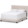Baxton Studio Cassandra Tufted King Low Profile Bed in Light Beige