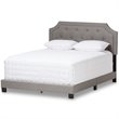 Baxton Studio Willis Tufted Full Low Profile Bed in Light Gray