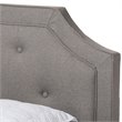 Baxton Studio Willis Tufted Queen Low Profile Bed in Light Gray