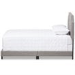 Baxton Studio Willis Tufted King Low Profile Bed in Light Gray
