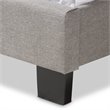 Baxton Studio Willis Tufted King Low Profile Bed in Light Gray
