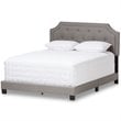 Baxton Studio Willis Tufted King Low Profile Bed in Light Gray