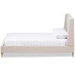 Baxton Studio Adelaide Tufted Queen Platform Bed in Light Beige