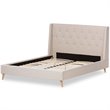 Baxton Studio Adelaide Tufted King Platform Bed in Light Beige