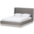 Baxton Studio Adelaide Tufted King Platform Bed in Light Gray