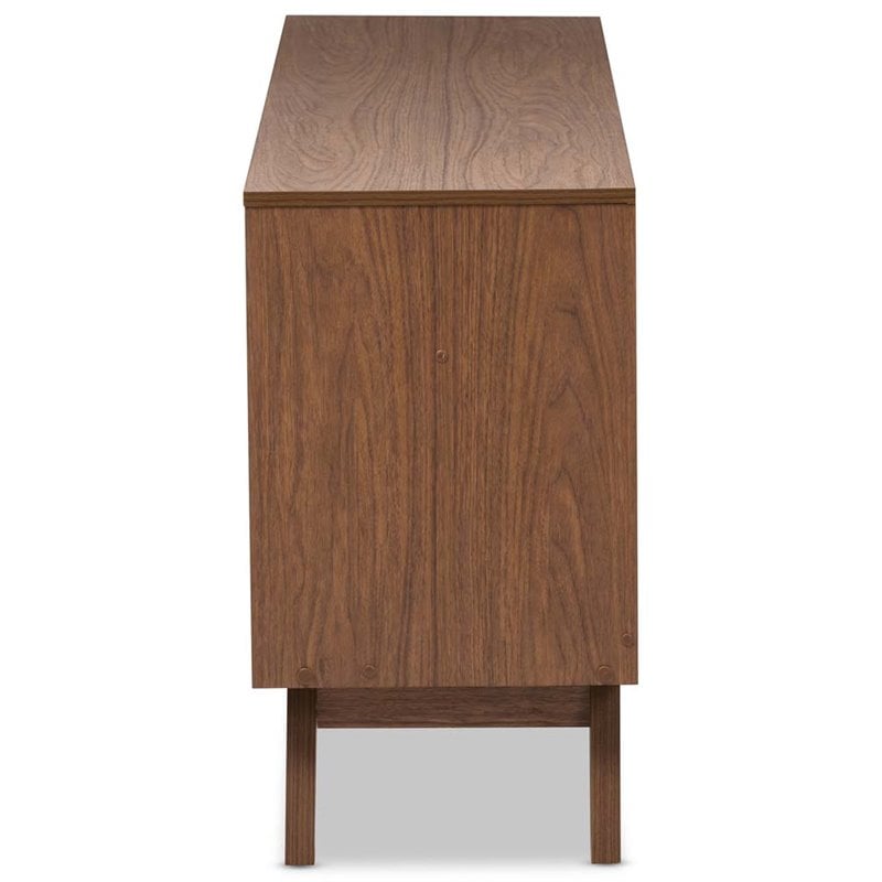 Baxton Studio Hildon 6 Drawer Double Dresser in White and Walnut Brown