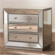 Baxton Studio Edeline Hollywood Regency Glamour Style Mirrored 3-Drawer Cabinet