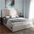Baxton Studio Taylor Tufted Queen Storage Platform Bed in Beige