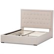 Baxton Studio Taylor Tufted Queen Storage Platform Bed in Beige