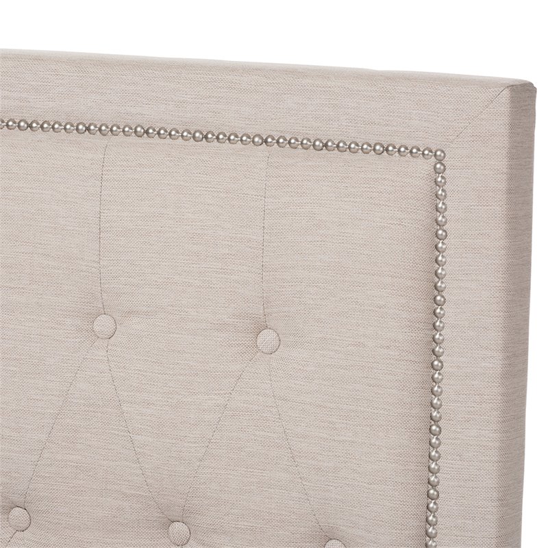 Baxton Studio Taylor Tufted Queen Storage Platform Bed in Beige