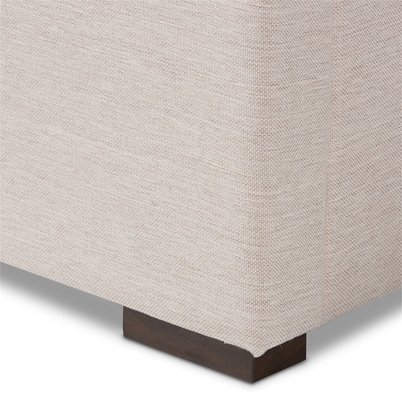 Baxton Studio Taylor Tufted Queen Storage Platform Bed in Beige