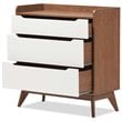 Baxton Studio Brighton 3 Drawer Chest in White and Walnut