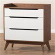 Baxton Studio Brighton 3 Drawer Chest in White and Walnut