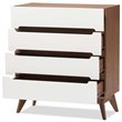 Baxton Studio Calypso 4 Drawer Chest in White and Walnut