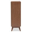 Baxton Studio Calypso 5 Drawer Chest in White and Walnut