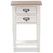 Baxton Studio Dauphine 2 Drawer Wood Nightstand in Weathered Oak White