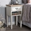 Baxton Studio Dauphine 1 Drawer Wood Nightstand in Weathered Oak White