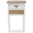 Baxton Studio Dauphine 1 Drawer Wood Nightstand in Weathered Oak White