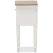 Baxton Studio Dauphine 1 Drawer Wood Nightstand in Weathered Oak White