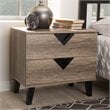 Baxton Studio Swanson Wood 2 Drawer Nightstand in Distressed Oak