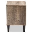 Baxton Studio Swanson Wood 2 Drawer Nightstand in Distressed Oak