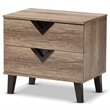 Baxton Studio Swanson Wood 2 Drawer Nightstand in Distressed Oak