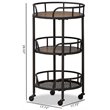Baxton Studio Bristol 3 Tier Metal Mobile Serving Cart in Black