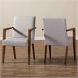 Baxton Studio Andrea Upholstered Arm Chair in Gray Beige (Set of 2)