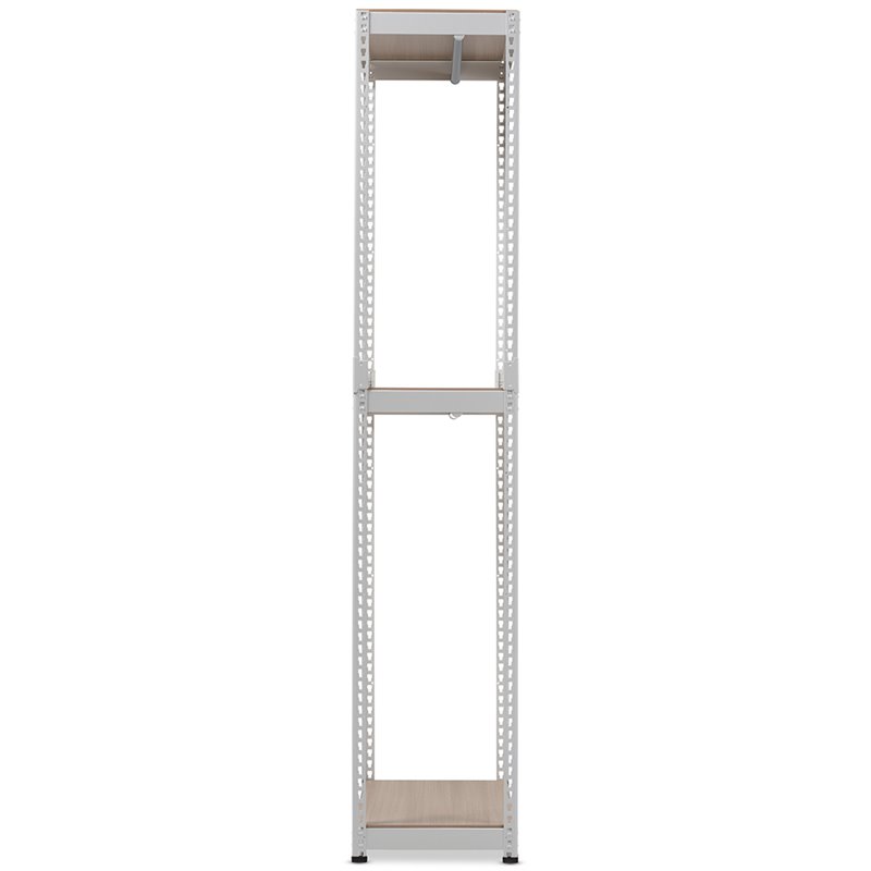 Baxton Studio Gavin White Metal 4-Shelf Closet Storage Racking Organizer