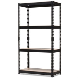 baxton studio cody 3 shelf metal multipurpose storage rack