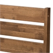 Baxton Studio Elmdon Slatted Wood Headboard Full Platform Bed in Walnut Brown