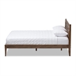 Baxton Studio Elmdon Slatted Wood Headboard Full Platform Bed in Walnut Brown